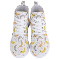 Seamless Stylish Pattern With Fresh Yellow Bananas Background Women s Lightweight High Top Sneakers by Wegoenart