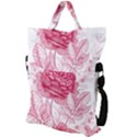 Flower Seamless Pattern With Roses Fold Over Handle Tote Bag View2