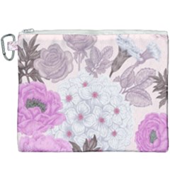 Seamless Pattern With Flowers Roses Peonies Hydrangeas Carnations Canvas Cosmetic Bag (xxxl)