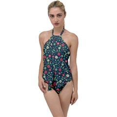 Flowering Branches Seamless Pattern Go With The Flow One Piece Swimsuit by Wegoenart