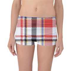 Plaid Mosaic Pixel Seamless Pattern Boyleg Bikini Bottoms by Wegoenart