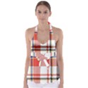 Plaid Mosaic Pixel Seamless Pattern Babydoll Tankini Top View1