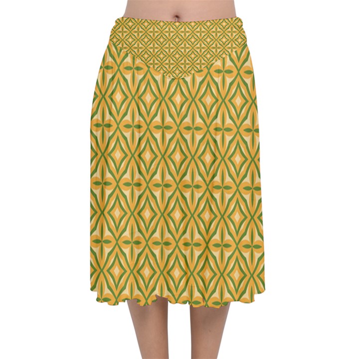 DF Latiya Velvet Flared Midi Skirt