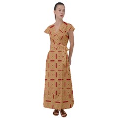 Tangra Flutter Sleeve Maxi Dress