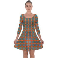 Envira Quarter Sleeve Skater Dress by deformigo