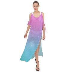 Pastel Goth Galaxy  Maxi Chiffon Cover Up Dress by thethiiird