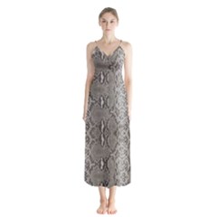 Python Snakeskin Print Button Up Chiffon Maxi Dress by LoolyElzayat