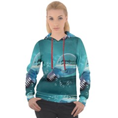 Awesome Light Bulb With Tropical Island Women s Overhead Hoodie by FantasyWorld7