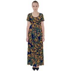 Daisy  High Waist Short Sleeve Maxi Dress by BubbSnugg