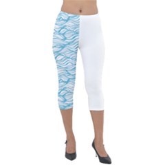 Abstract Lightweight Velour Capri Leggings  by homeOFstyles