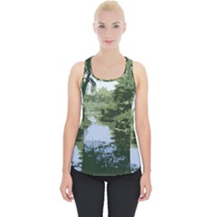 Away From The City Cutout Painted Piece Up Tank Top by SeeChicago
