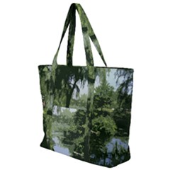 Away From The City Cutout Painted Zip Up Canvas Bag by SeeChicago