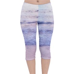 Pink Ocean Dreams Velvet Capri Leggings 