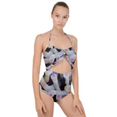 Sea Anemone Scallop Top Cut Out Swimsuit by TheLazyPineapple