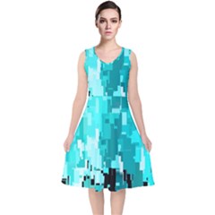 469823231 Glitch48 V-neck Midi Sleeveless Dress 