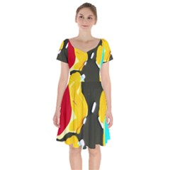 Africa As It Is 1 3 Short Sleeve Bardot Dress by bestdesignintheworld