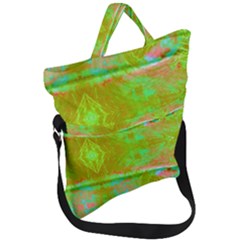 Tank Yellow  #scottfreeart N Green Purple Img 1589 Fold Over Handle Tote Bag by ScottFreeArt