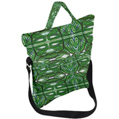 My Paint My Pallet Brocade Green Scarabs Fold Over Handle Tote Bag by ScottFreeArt
