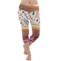 Floral Background Abstract Pattern Lightweight Velour Capri Yoga Leggings View1