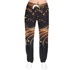 Abstract Background Particles Wave Women Velvet Drawstring Pants by Vaneshart
