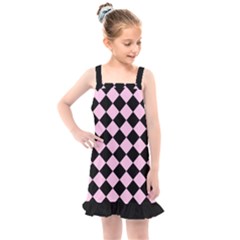 Block Fiesta - Blush Pink & Black Kids  Overall Dress by FashionBoulevard