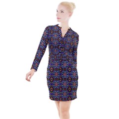 Abstract-s-2 Button Long Sleeve Dress by ArtworkByPatrick