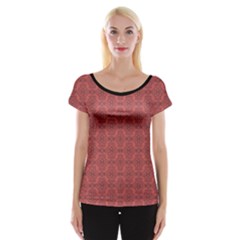 Timeless - Black & Indian Red Cap Sleeve Top by FashionBoulevard