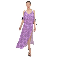 Timeless - Black & Lavender Purple Maxi Chiffon Cover Up Dress by FashionBoulevard