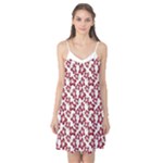 Cute Flowers - Carmine Red White Camis Nightgown