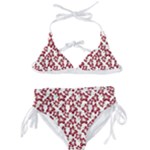 Cute Flowers - Carmine Red White Kids  Classic Bikini Set