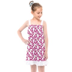 Cute Flowers - Peacock Pink White Kids  Overall Dress by FashionBoulevard