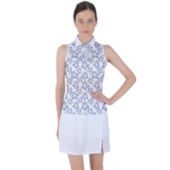 Cute Flowers - Silver Grey Women s Sleeveless Polo Tee