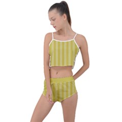 Nice Stripes - Ceylon Yellow Summer Cropped Co-ord Set by FashionBoulevard