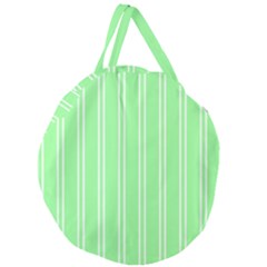 Nice Stripes - Mint Green Giant Round Zipper Tote