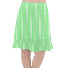 Nice Stripes - Mint Green Fishtail Chiffon Skirt by FashionBoulevard