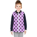 Polka Dots Black On Lavender Purple Kids  Hooded Puffer Vest View1