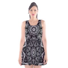 Black And White Pattern Scoop Neck Skater Dress by Sobalvarro