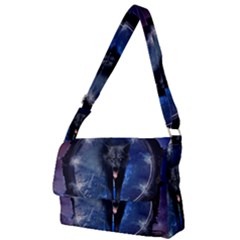 Awesome Wolf In The Gate Full Print Messenger Bag (l) by FantasyWorld7