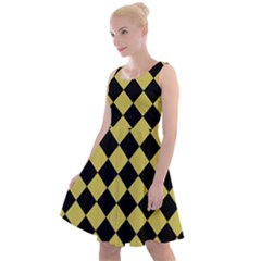 Block Fiesta Black And Ceylon Yellow Knee Length Skater Dress by FashionBoulevard