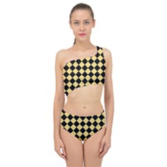 Block Fiesta Black And Mellow Yellow Spliced Up Two Piece Swimsuit by FashionBoulevard