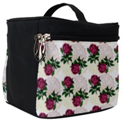 Doily Rose Pattern White Make Up Travel Bag (big) by snowwhitegirl