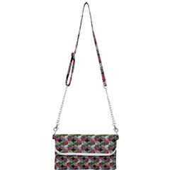 Doily Rose Pattern Black Mini Crossbody Handbag