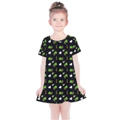 Green Elephant Pattern Kids  Simple Cotton Dress by snowwhitegirl