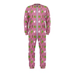 Green Elephant Pattern Mauve Onepiece Jumpsuit (kids) by snowwhitegirl