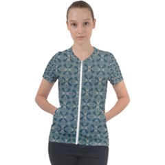 Pattern1 Short Sleeve Zip Up Jacket by Sobalvarro