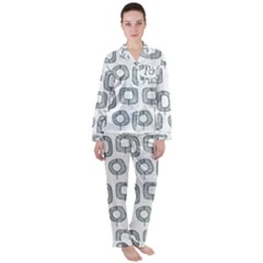 Forest Patterns 16 Satin Long Sleeve Pyjamas Set by Sobalvarro