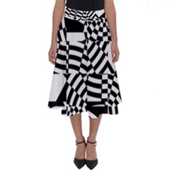Black And White Crazy Pattern Perfect Length Midi Skirt by Sobalvarro