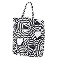 Black And White Crazy Pattern Giant Grocery Tote by Sobalvarro