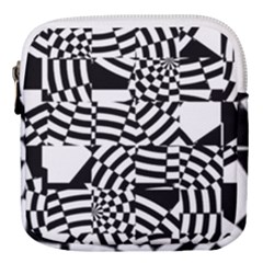 Black And White Crazy Pattern Mini Square Pouch by Sobalvarro
