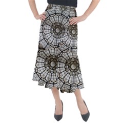 Pattern Abstract Structure Art Midi Mermaid Skirt by Nexatart